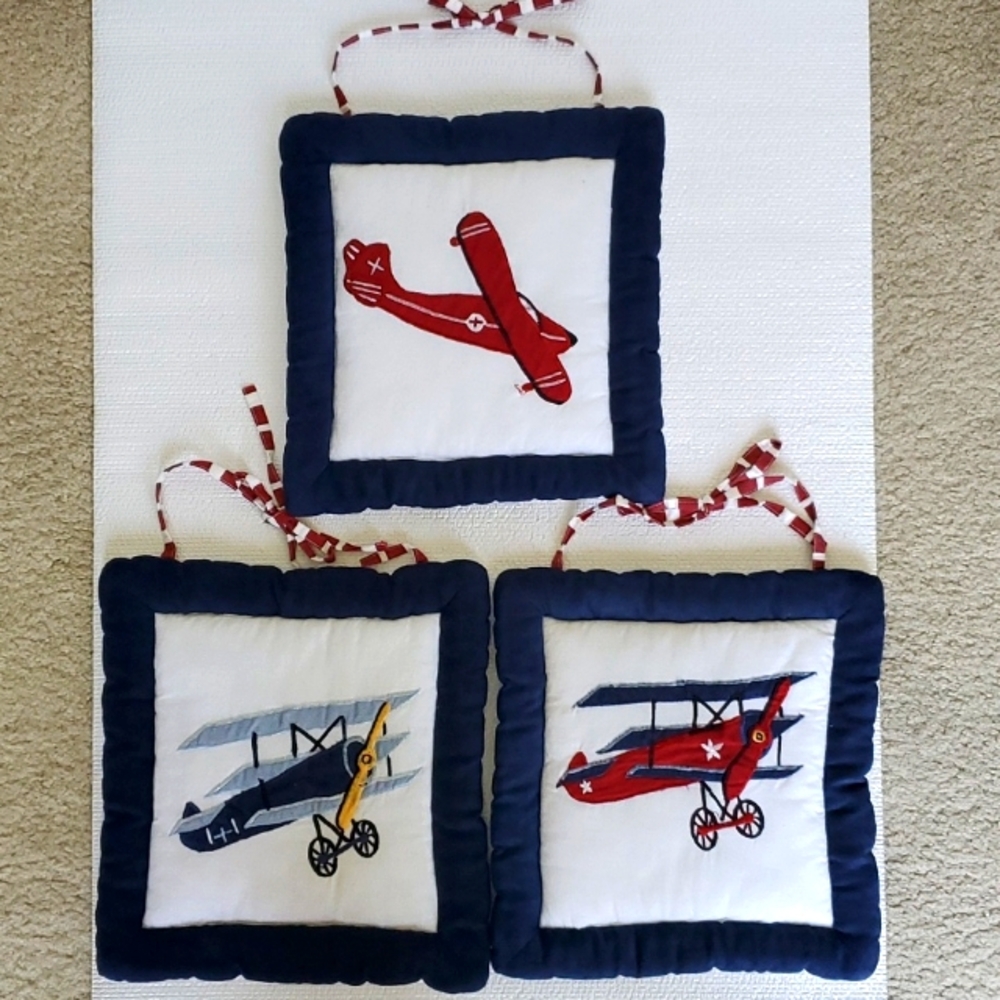 Sweet JoJo Designs Vintage Planes Wall Hangings